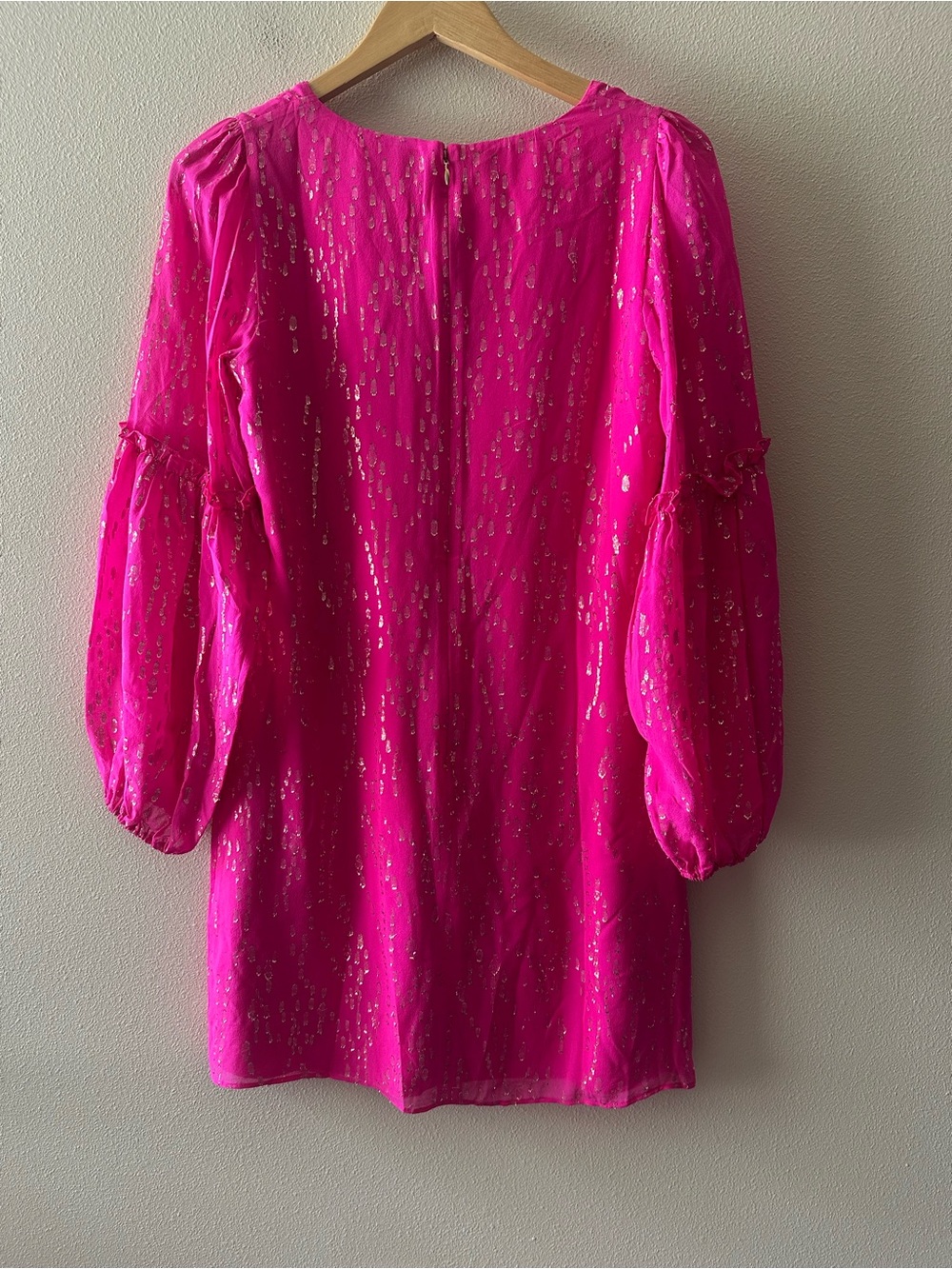 NWT Lilly Pulitzer Cleme Long Sleeve Silk dress pink palms fish clip chiffon 2 - Picture 3 of 7